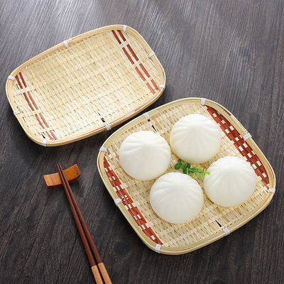 Bread basket Bamboo plate Double color Hamper household originality fruit plate a living room Bamboo tray Bamboo dustpan Bamboo Products On behalf of