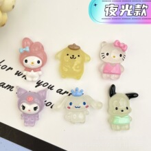 夜光中大卡可爱卡通狗兔子熊树脂头饰装饰品手DIY工配件材料批发