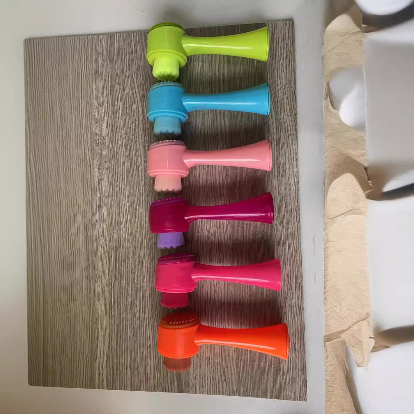 Cepillo de maquillaje Cepillo de lavado facial de silicona Cepillo de limpieza facial Instrumento 3D Cepillo de lavado facial de doble cara Cepillo de lavado facial manual Cepillo de limpieza Poros limpios