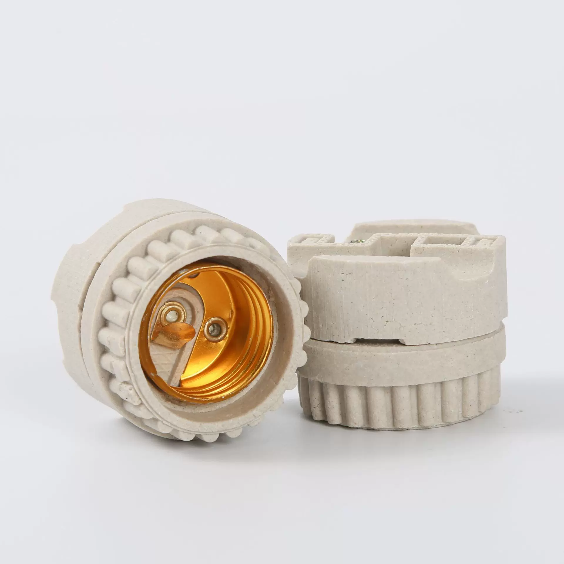 源头工厂 H504陶瓷灯头灯座  E27系列耐高温齿轮灯头灯座批发