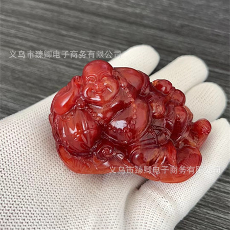 Lion's Tooth Agate Pixiu Handball Handle Teapot Ornament Collectible Live Stream Gift Wholesale Gift
