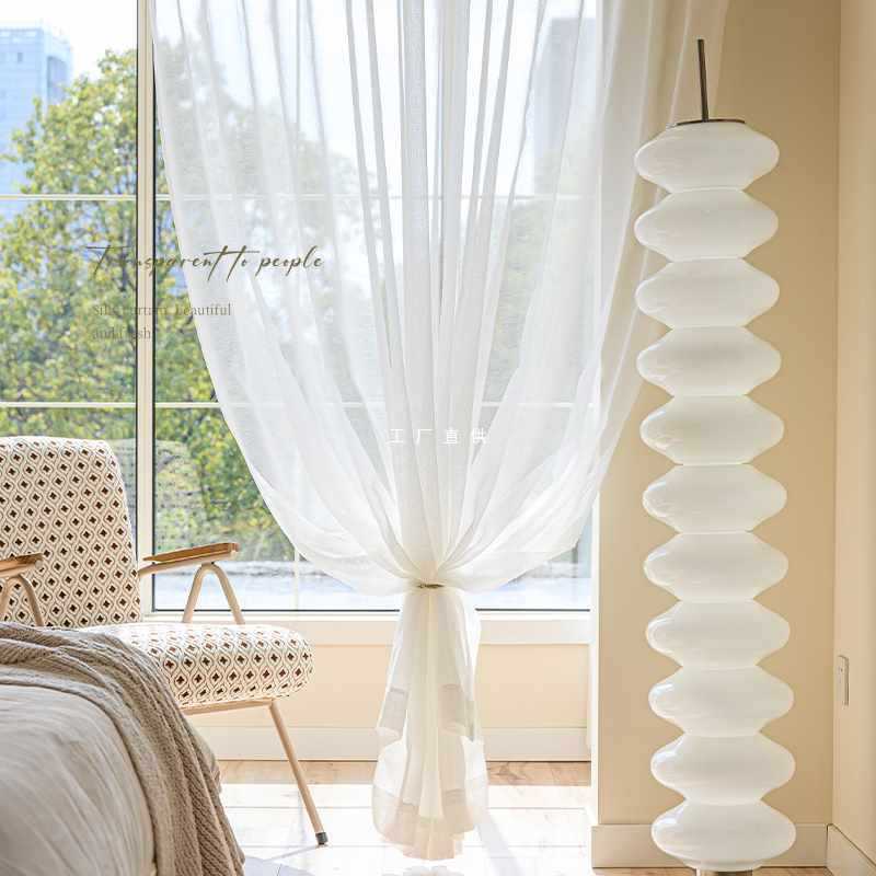 KE3 CEzhe Curta Gauze Curtain And Window Gauze Finished Product White Sand Bay Window Balcony Gauze White Gauze Quality Gauze