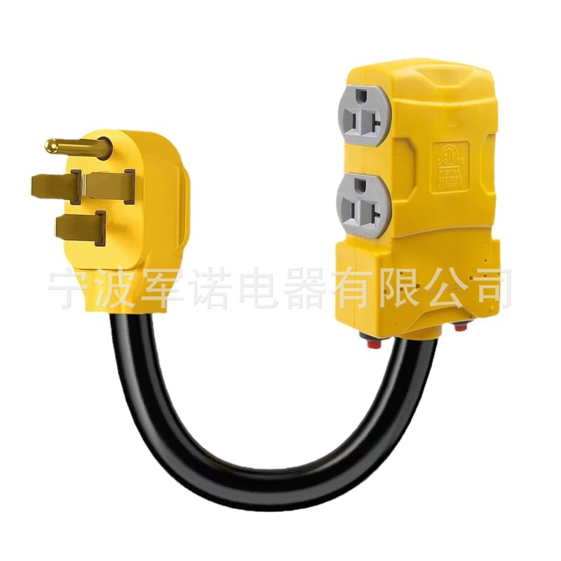 American Standard High-Power Conversion Cable 50A /250V Dual Socket Universal Adapter for Rv/Dryer/Welding Machine