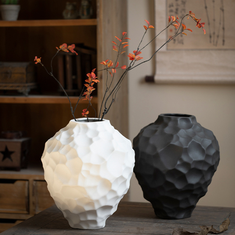 Jingdezhen New Chinese-Style Ceramic Large Vase Enhances the Style of Countertop Pottery Living Room Hotel B&B Hydroponic Vessel