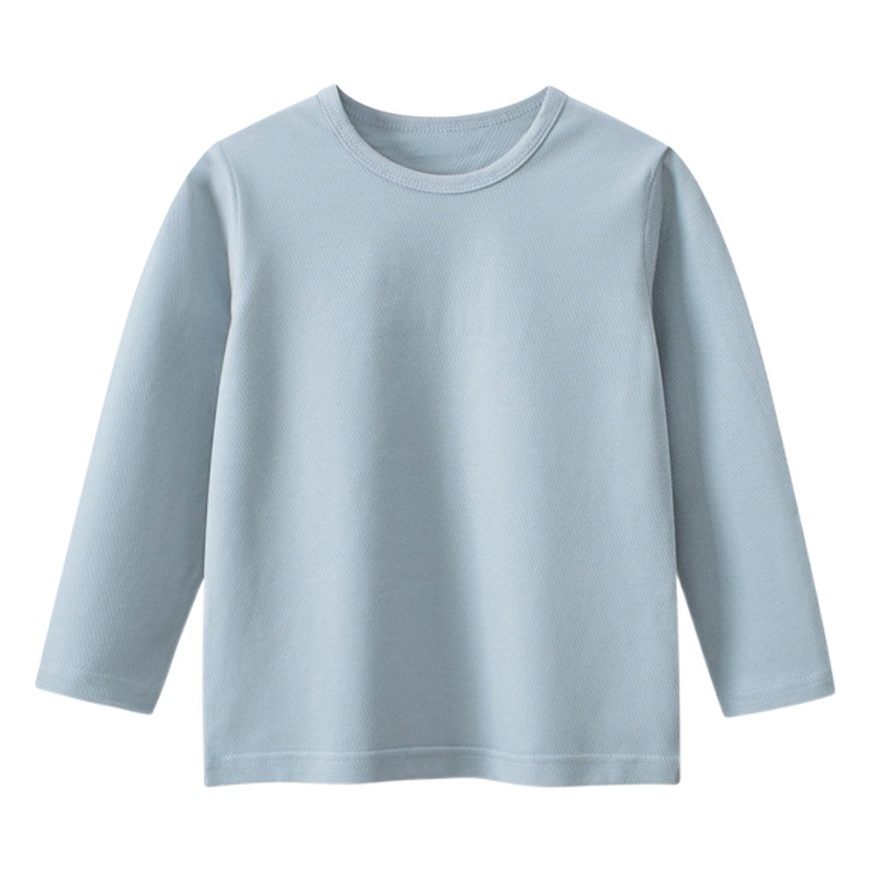 27 niños de primavera y otoño ropa para niños camisa de fondo para niños de estilo coreano color sólido Bebé Ropa para niños Camiseta de manga larga entrega de una pieza