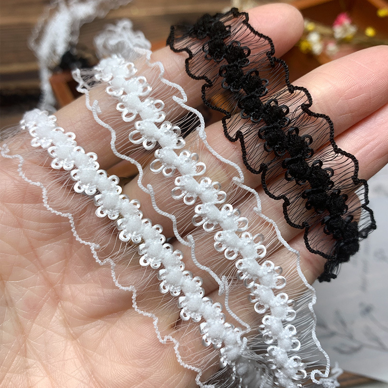 High-grade fish silk stretch lace accessories ribbon fabric clothing clothing cuff curtain fabric diy material