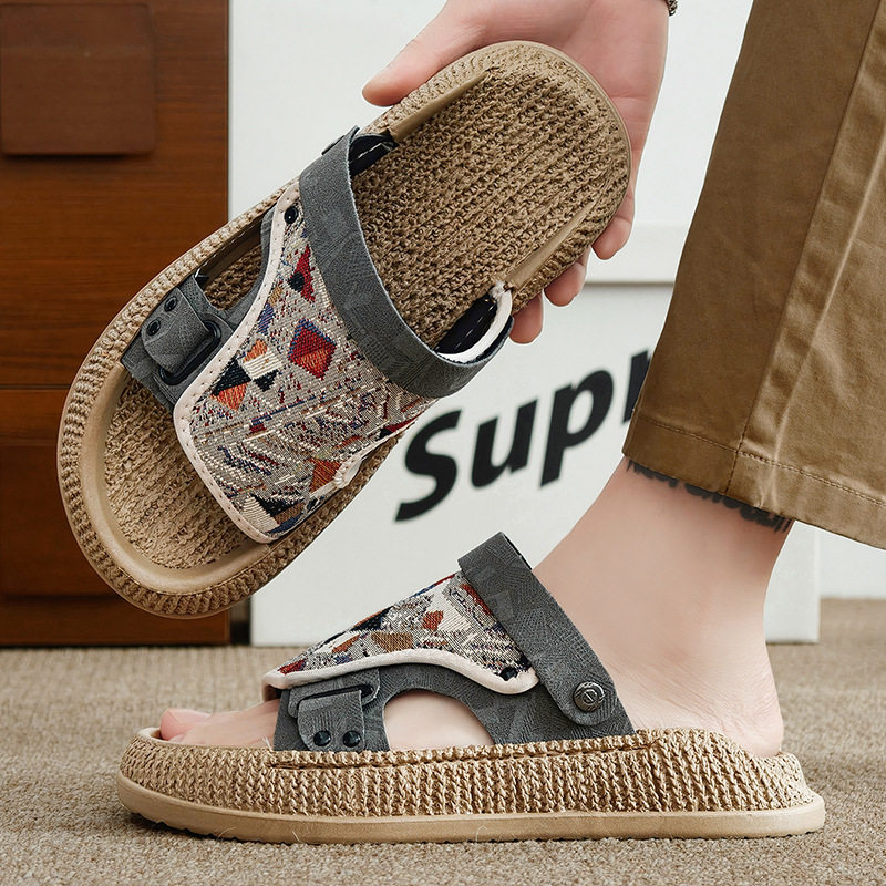 Dép sandal nam cỡ lớn hở ngón chống trượt kiểu Birkenstock đi biển — 8032 màu đen, 8032 xanh lá cây, 8032m màu