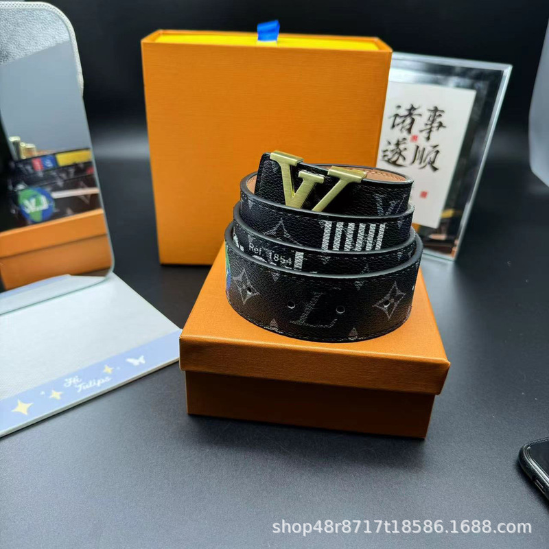 2025新L款男士字母皮带腰带青年裤带男韩版潮流v奢侈品商务年轻人|undefined
