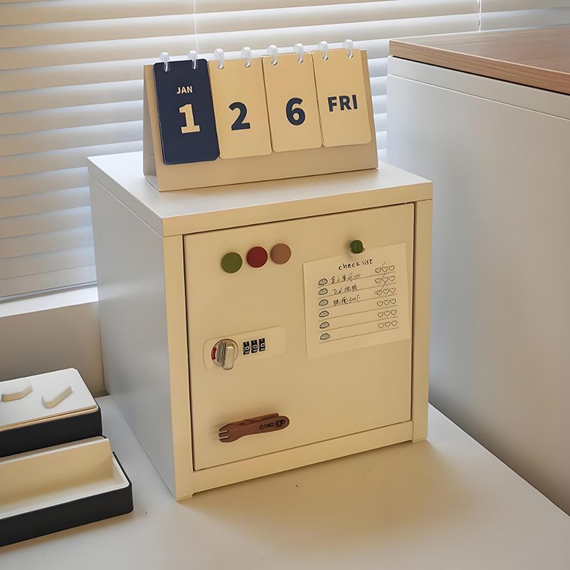 新款ins小型带锁收纳盒带密码锁桌面收纳资料柜宿舍机械锁利克胡