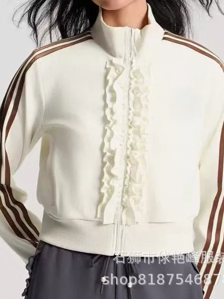 New women's fashion autumn sweatshirt casual jacket 2025 spring and autumn cardigan top with zipper and stand-up collar in Chanel style