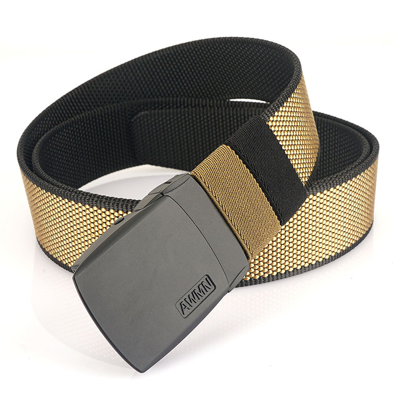 Nueva hebilla giratoria de dos colores de doble uso cinturón de nylon de lona para hombres y mujeres casual todo partido conveniente cambio pantalones cinturón