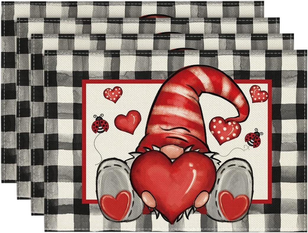 Juego de mantel individual y camino de mesa transfronterizo con estampado de corazones, mantel, tapete aislante térmico, decoración para ambiente festivo, tira larga nórdica para mesa de centro. image 8