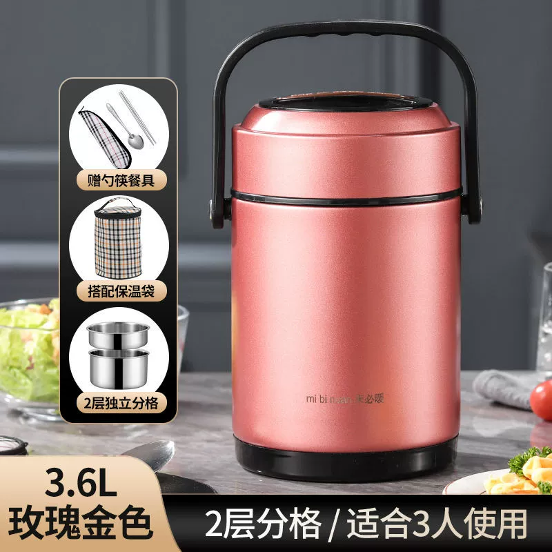 Winter thermos stainless steel, extra-long handheld capacious lunch box