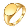 Glossy brand universal ring stainless steel engraved, 750 sample gold, wholesale
