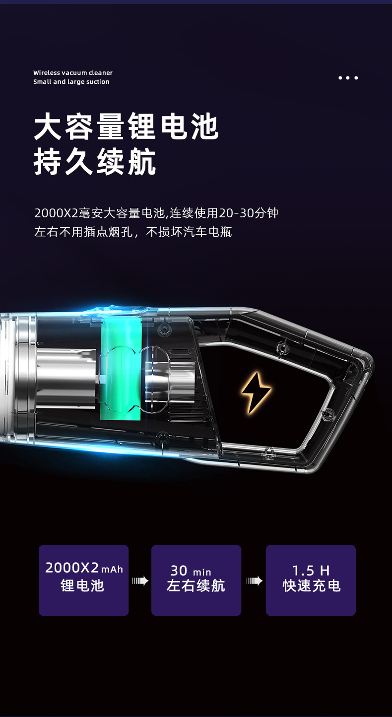 Car Vacuum Cleaner Super Suction Car Small Car Mini Powerful Handheld Vacuum Cleaner Wireless in the Car