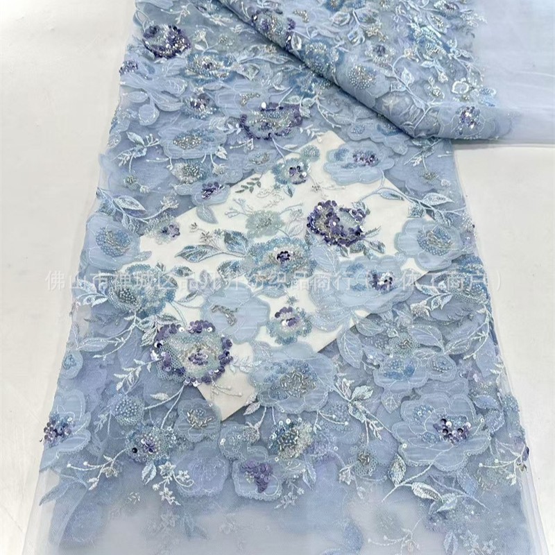 industria pesada láser flor adhesivo tela bordada alta elegante estilo nacional cheongsam vestido camisa vestido tela