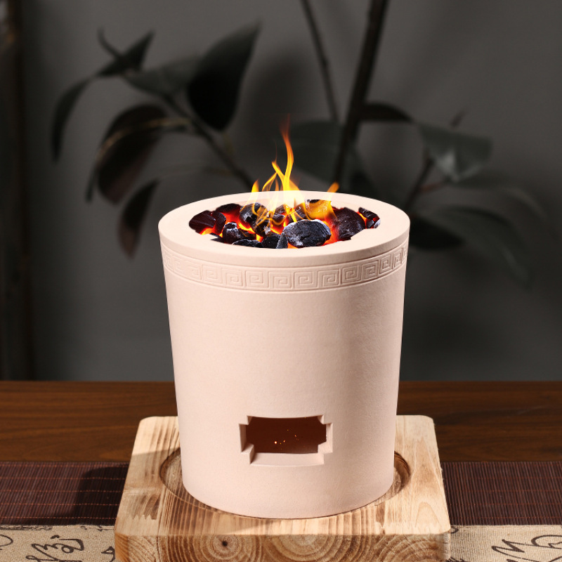 Taochao Cultural and Creative Chaozhou Handmade White Clay Stove for Home Use, Water Boiling Stove, Charcoal Stove, Outdoor Stove, Multi-Purpose Charcoal Stove, White Clay