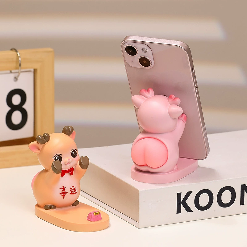 Мультяшный олень мобильный телефон держатель настольный стол украшает подарок на день рождения