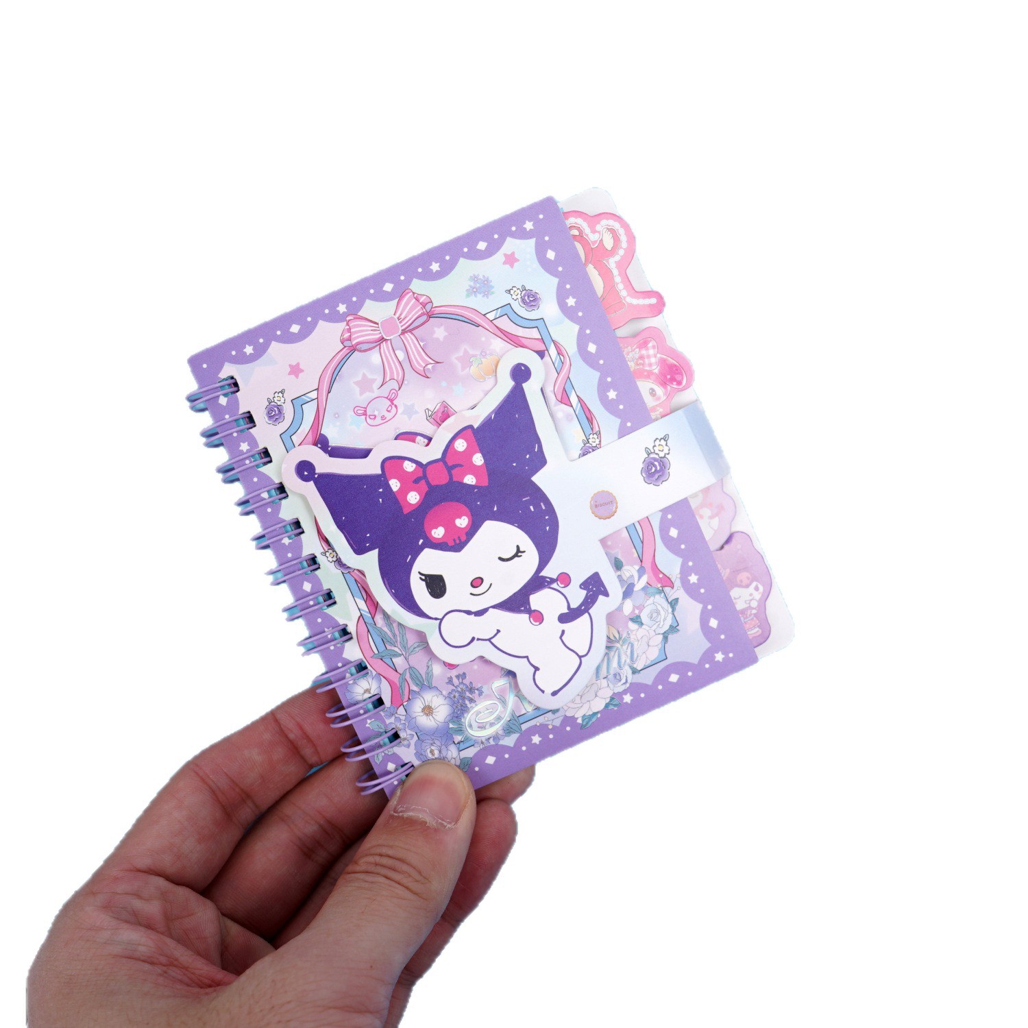 Cuaderno Espiral Clasificador A7 con Páginas Coloridas a Rayas