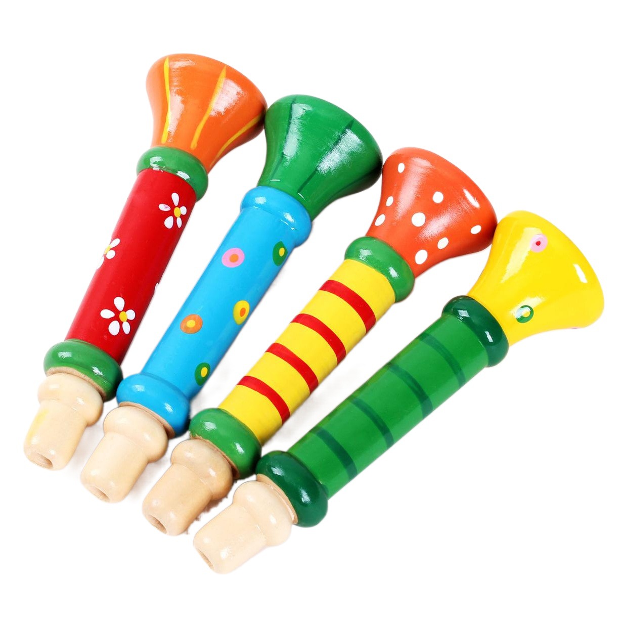 Children's Musical Instruments Wooden Trumpet Flute Toy Wooden Whistle 12-Month-Old Baby Early Education Educational Music