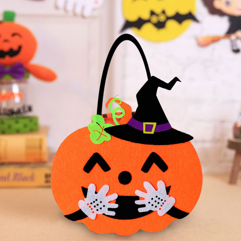 ハロウィン漫画キャンディーバッグ装飾小道具子供のパーティーギフトバッグキャンディーバッグカボチャフェルトバッグハンドバッグ|undefined