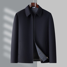 花公子男士翻领呢大衣春秋季新款男装中年商务休闲全羊毛夹克衫