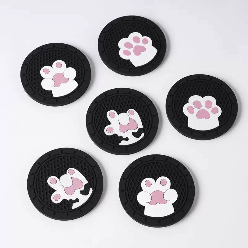 汽车水杯垫圆形硅胶防滑垫杯子隔热垫车载创意杯垫车用创意车饰