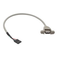 内置USB线杜邦2.54转USB母口主板扩展线5P/11Pin端子带螺丝固定孔