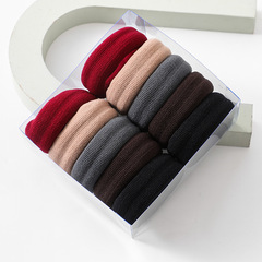 加粗扎頭繩高彈力發圈無接縫簡約發繩女韓國韓系皮筋黑色髮飾批發