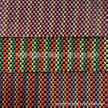 彩色PP草编织 条纹草编布 十字平纹编织 PP+棉粗纺编织 箱包 鞋材