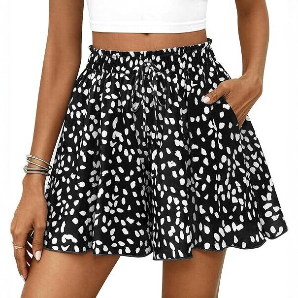 2026 Spring and Summer New European and American Style High-Waisted Floral A-Line Shorts for Women, Fashionable and Versatile Holiday Casual Loose Shorts 2026 Spring and Summer New European and American Style High-Waisted Floral A-Line Shorts for Women, Fashionable and Versatile Holiday Casual Loose Shorts