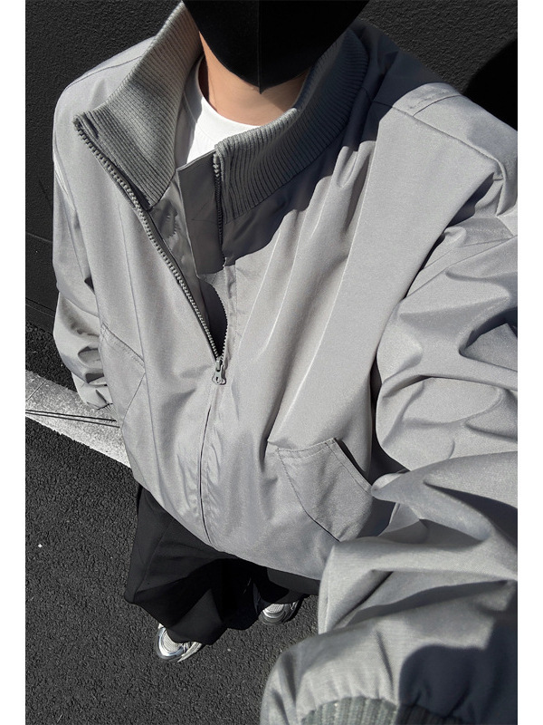 bomber飞行夹克外套男款秋季潮牌cleanfit廓形短款高街棒球服上衣|undefined