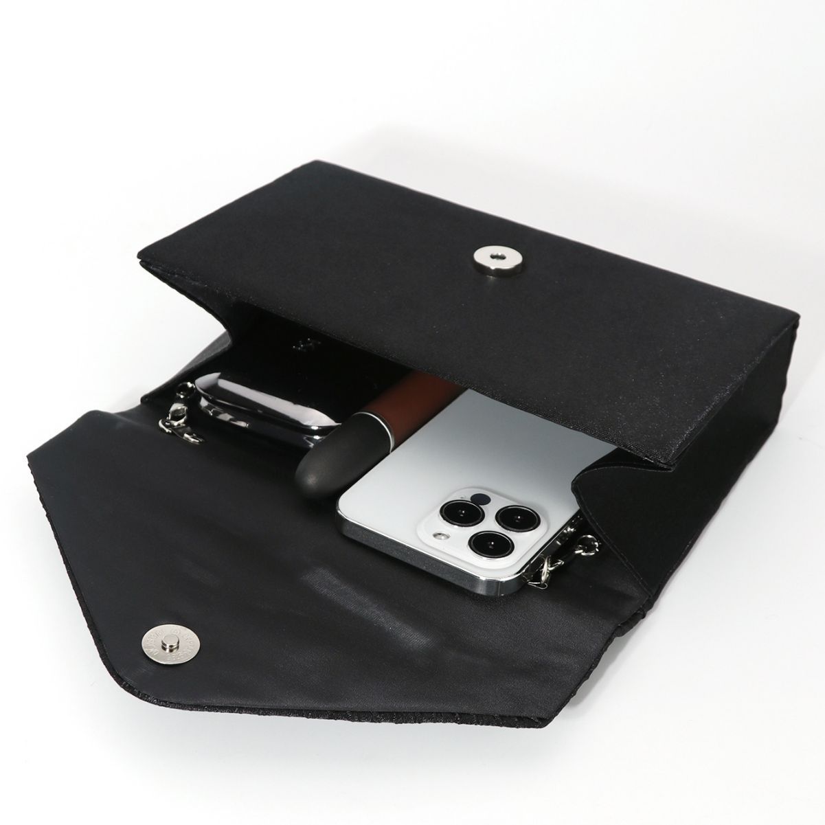 Bolso de noche de hombro de las mujeres transfronterizas bolso de vestir de estilo japonés Flip color rhinestone negro embrague moda bolso de noche