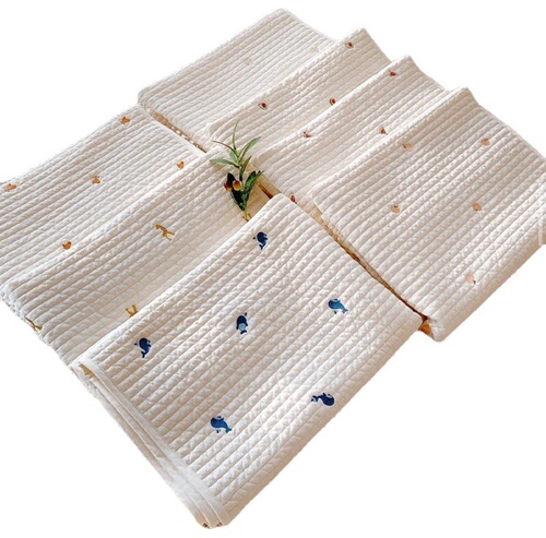 ins Korean style breathable sweat-absorbent baby embroidered cotton sheets newborn thickened cotton mattress