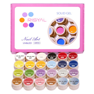 Cream Solid Gel Nail Art suit Japanese Filling Gel 24 Bottled Ice Transparent Candy Color Solid Nail Polish Gel Wholesale
