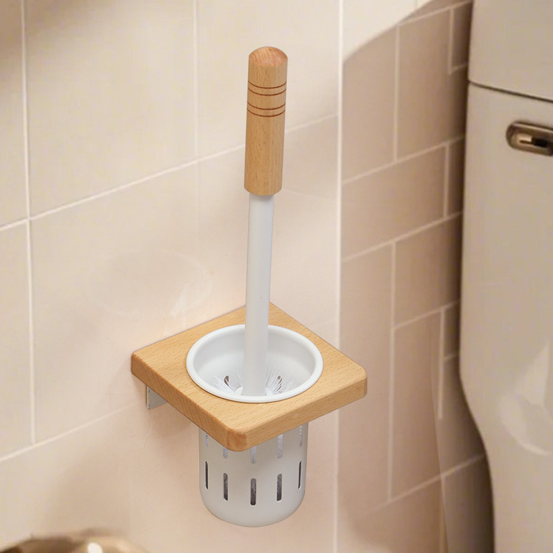 Beech Toilet Brush Storage Rack Household Solid Wood Storage Rack Japanese Creative Toilet Cup Holder