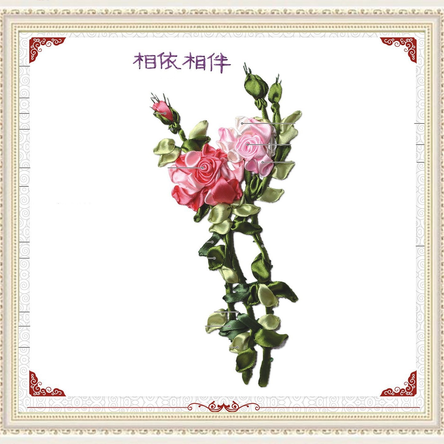 Nueva cinta bordado tridimensional bordado hecho a mano bricolaje colgando pintura sala de estar dormitorio estudio material paquete kit ramo colgante pintura