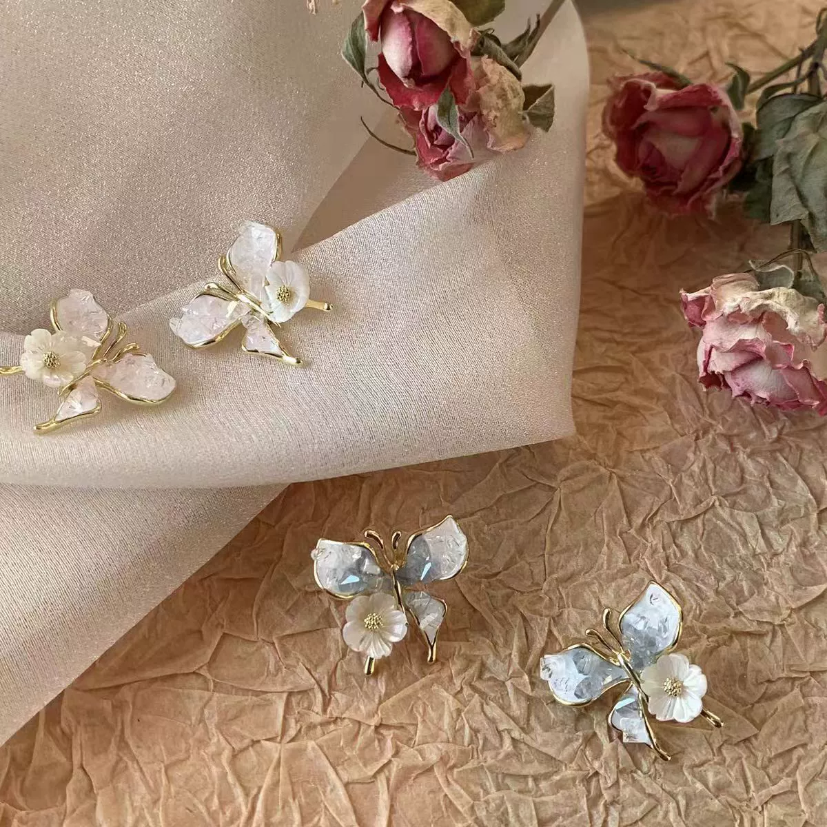 Сексуальные свежие серьги, клипсы на уши, цветочные, без прокола
