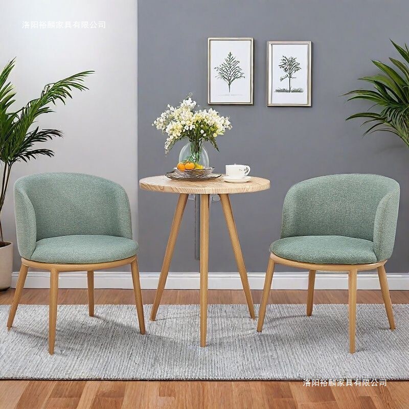 Nordic Imitation Solid Wood Negotiation Table and Chair Set, Modern Minimalist Chairs, Creative Leisure Round Table, Milk Tea and Coffee Shop Dining Chairs Nordic Imitation Solid Wood Negotiation Table and Chair Set, Modern Minimalist Chairs, Creative Leisure Round Table, Milk Tea and Coffee Shop Dining Chairs