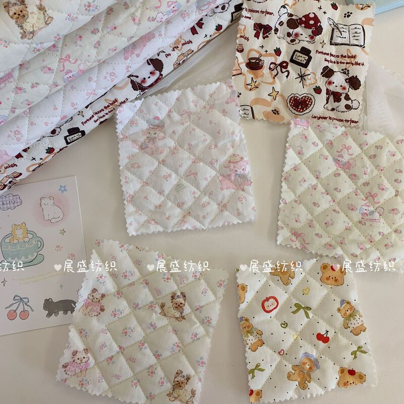 40-Count Quilted Cotton Digitally Printed Korean Style Small Floral Cartoon Cloth Quilted Cotton Quilted Autumn and Winter Cotton Jacket and Cotton Coat Box