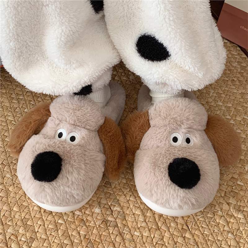 Zapatos de peluche nuevos zapatos de luna de mujer zapatillas de algodón suave para el hogar para perros calientes auténticos dormitorios en el otoño y el invierno