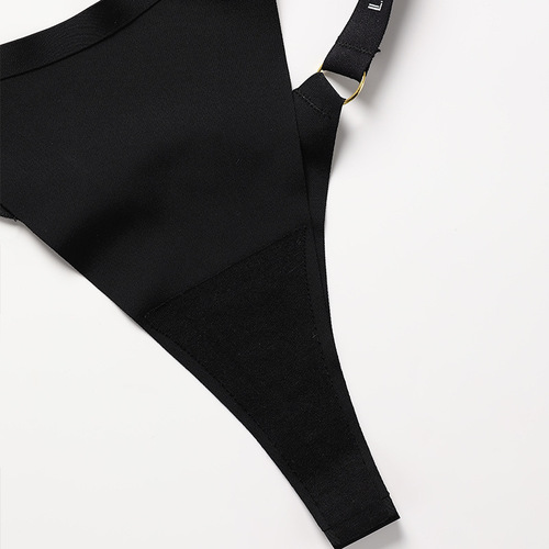 European and American large size sexy underwear women's summer exquisite metal ring seamless ice silk pure cotton crotch quick-drying women's thong