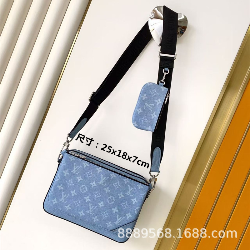 直接供給クロスボーダー m lv メンズバッグレディースバッグブラックウォリアーメッセンジャーバッグ枕バッグチェーンバッグボックスバッグポータブルブリーフケース|undefined