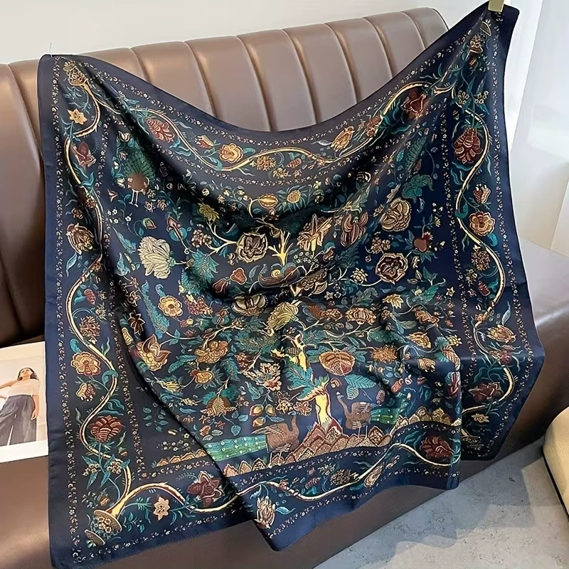 Новый шелковый шарф, женский модный Универсальный Высококачественный квадратный шарф 70, шейный шарф в Корейском стиле, весенне-осенний ретро-шарф, сумка для галстука