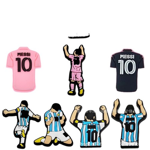 Messi Football Shoes Hole Hole Shoes Flower DIY Decorative Laces Lazy Shoes Laces Clips Removable Accessory Cross-border