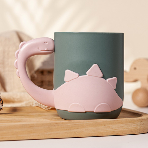 Creative dinosaur mouthwash cup, cute shape, parent-child home toothbrushing cup, student wash cup, children's plastic mouth cup