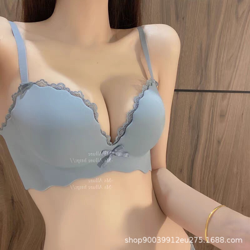 内衣女小胸聚拢显大无钢圈平胸专用无痕一片式小A杯文胸内裤套装|undefined