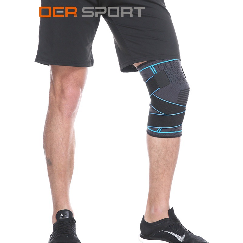 Bohr LACE-up rodillera al aire libre equitación fitness correr hombres y mujeres transpirable antideslizante de nylon de punto de presión deportes rodillera