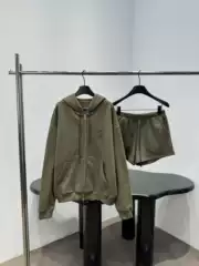 Nanyou Women's Clothing m Brand 26 Early Spring New Casual Simple Versatile Style Hooded Sweatshirt + Elastic Waist Shorts Set for Women
