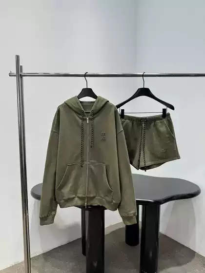 Nanyou Women's Clothing m Brand 26 Early Spring New Casual Simple Versatile Style Hooded Sweatshirt + Elastic Waist Shorts Set for Women